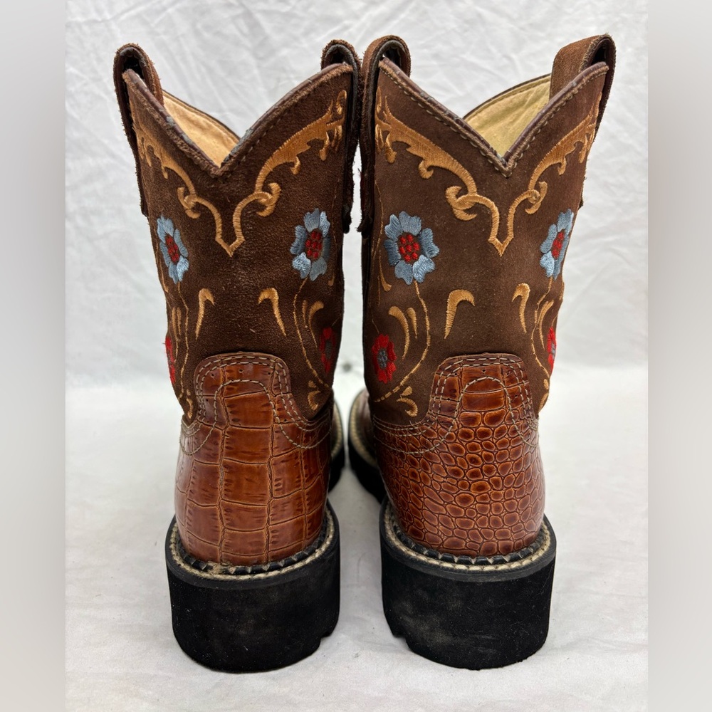 Ariat Women’s Brown Embroidered Western Work Boots size 6 - Picture 5 of 13
